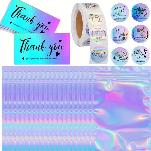 Other - 620pcs/set includes 100 Thank You Cards, 500 Stickers & 20pcs Reusable Bags